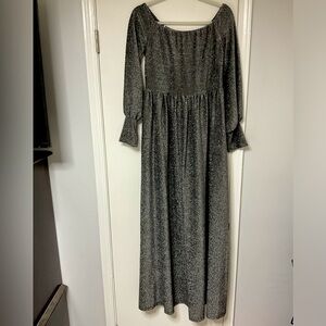 Off the Shoulder Glitter Maxi Dress